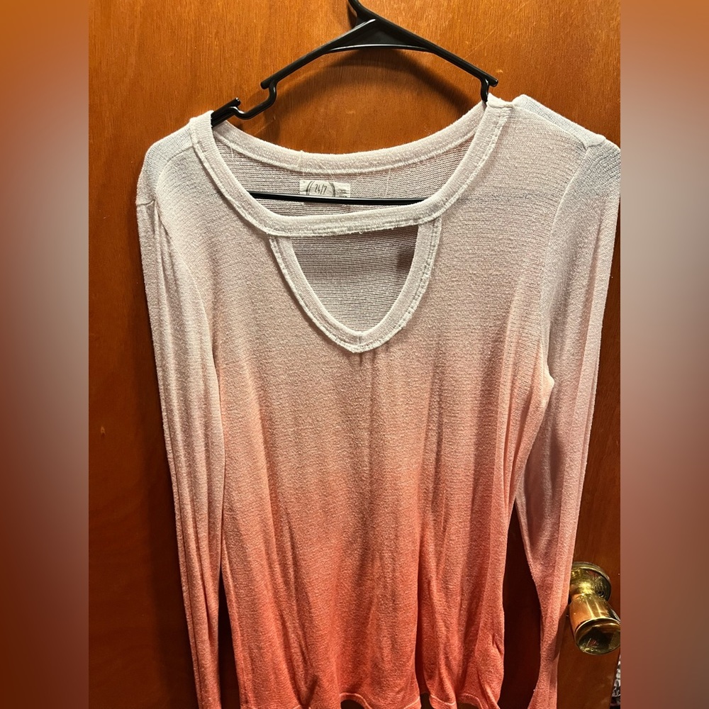Maurices 24/7 pink fade sweater